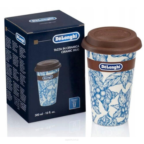 Oryginalny, fabrycznie nowy kubek termiczny ceramiczny DeLonghi DLSC064 300ml. Wysyłany w oryginalnym opakowaniu widocznym na zdjęciu.