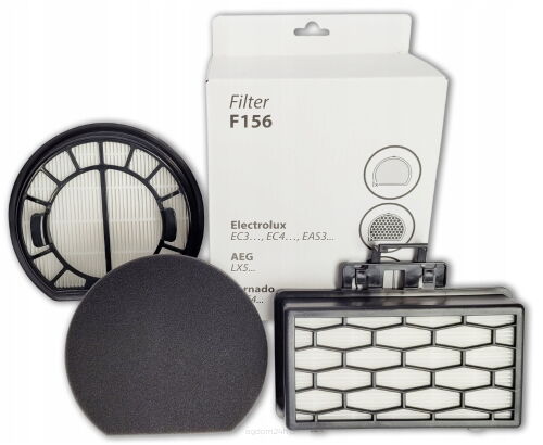 Zestaw odkurzacza z filtrami EASE F156. W opakowaniu znajduje się filtr higieniczny wstępny, filtr silnika oraz filtr piankowy.