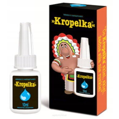 Klej błyskawiczny- kropelka o większej pojemności, bo aż 10 ml. Idealna do domu, gdzie często korzysta się z kleju błyskawicznego, dodatkowo jest to opakowanie z dozownikiem. 