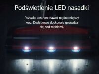 Truboszczotka została wyposażona w podświetlenie LED, dzięki czemu zawsze zauważymy najmniejszy brud. 